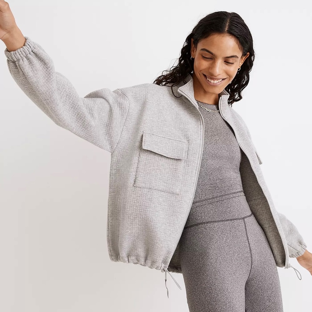 Madewell-size XS quilted, gray jacket